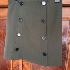 LOFT Green Asymmetrical Pencil Skirt Mini